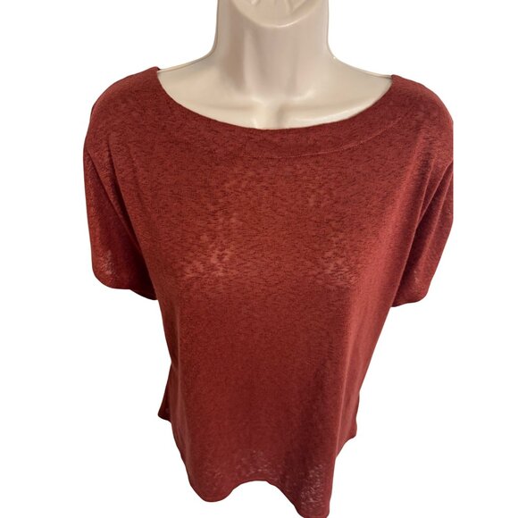 Bobeau Boat Neck Size Large Rushed Puff Short Sleeve Knit Stretch Top NWT - Picture 8 of 8